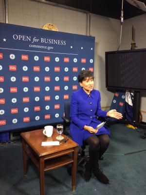 Secretary Penny Pritzker announcing new data that shows the significance exports have on America’s economic recovery