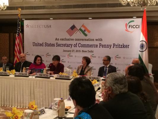 Secretary Pritzker focuses on strengthening bilateral commercial relationship, increasing foreign direct investment during trip to India.