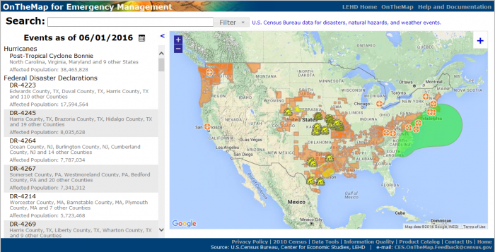 Graphic of the U.S. Census Bureau’s OnTheMap for Emergency Management Tool