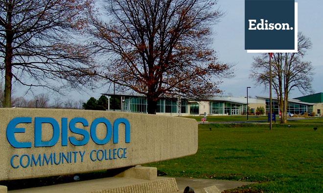 Photo of Edison State Community College in Columbus, Ohio. Edison is preparing students, starting in middle school, for the skills needed to work in the American economy.