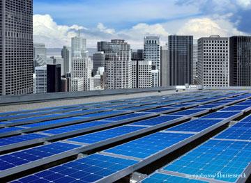 Solar Panels on Building Roof