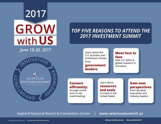 Top five reasons to attend the 2017 SelectUSA Summit