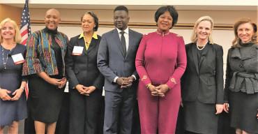 Participants from the Women Seizing New Opportunities with Africa: Driving U.S.-Africa Exports, Investment and Partnerships panel pose with Assistant Secretary for Global Markets and Director General of the U.S. and Foreign Commercial Service Erin Walsh. 