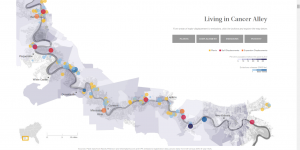 Map of cancer incidents around New Orleans