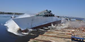 NIST MEP's client, VT Marine, launching a Navy ship