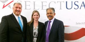 IEDC Chair Matherly (left) and Richmond VA's Justine Roberts (center) with SelectUSA's Vinai Thummalapally (right)