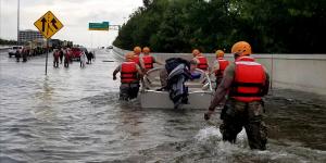 Texas National Guard soldiers arrive in Houston to aid residents in heavily flooded areas from the storms of Hurricane Harvey, August 27, 2017 (Texas Army National Guard/1st Lt. Zachary Wes)