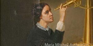 Portrait of Maria Mitchell, the first professional woman hired by the federal government. She was hired to do astronomical observations for the U.S. Coast Survey, now part of NOAA.