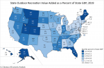BEA Graphic: State Outdoor Recreation Value Added as Percent of State GDP, 2019